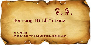 Hornung Hiláriusz névjegykártya